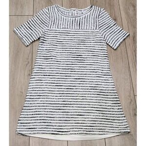 BCBG Generation Women S Striped Mini Dress Lined Black White Horizontal Striped